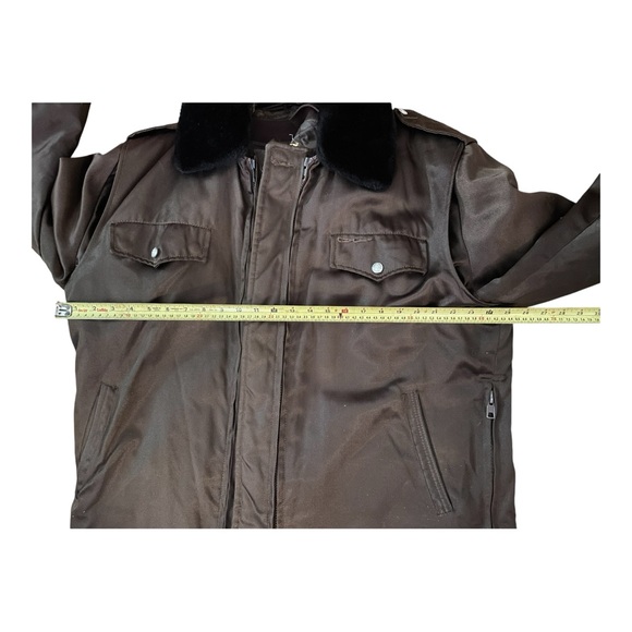Vintage Protector Montreal Security Winter  Bomber Jacket Sz 46 Long Brown - Picture 16 of 16